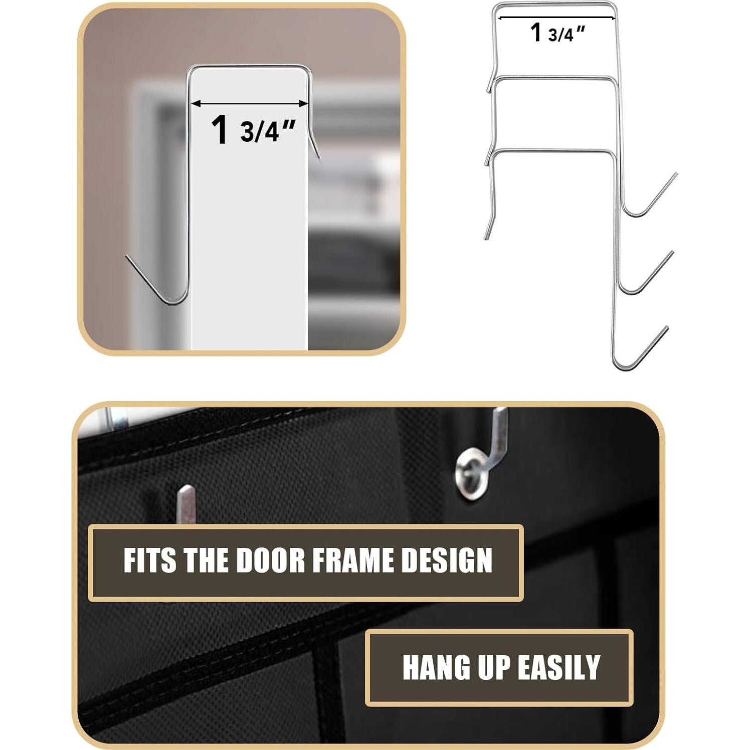 Organizador de Zapatos sobre la Puerta 24 Bolsillos Malla Negra