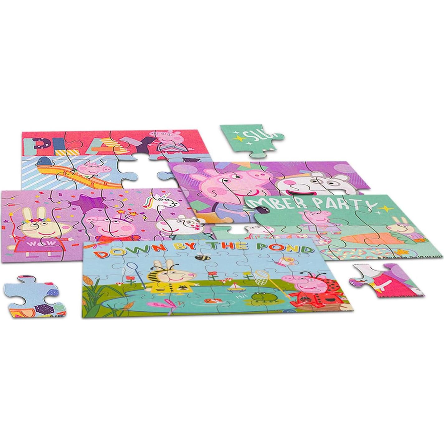 Rompecabezas de Madera Peppa Pig 5 Pack con Stickers