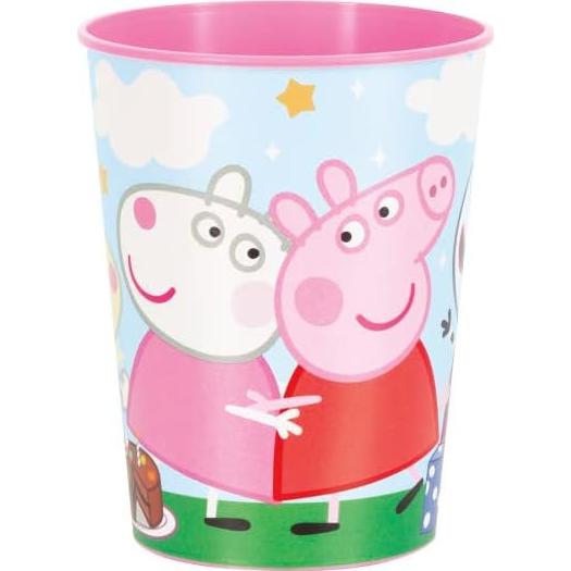 Paquete Fiesta Cumpleaños Peppa Pig Único 12 Vasos Reutilizables