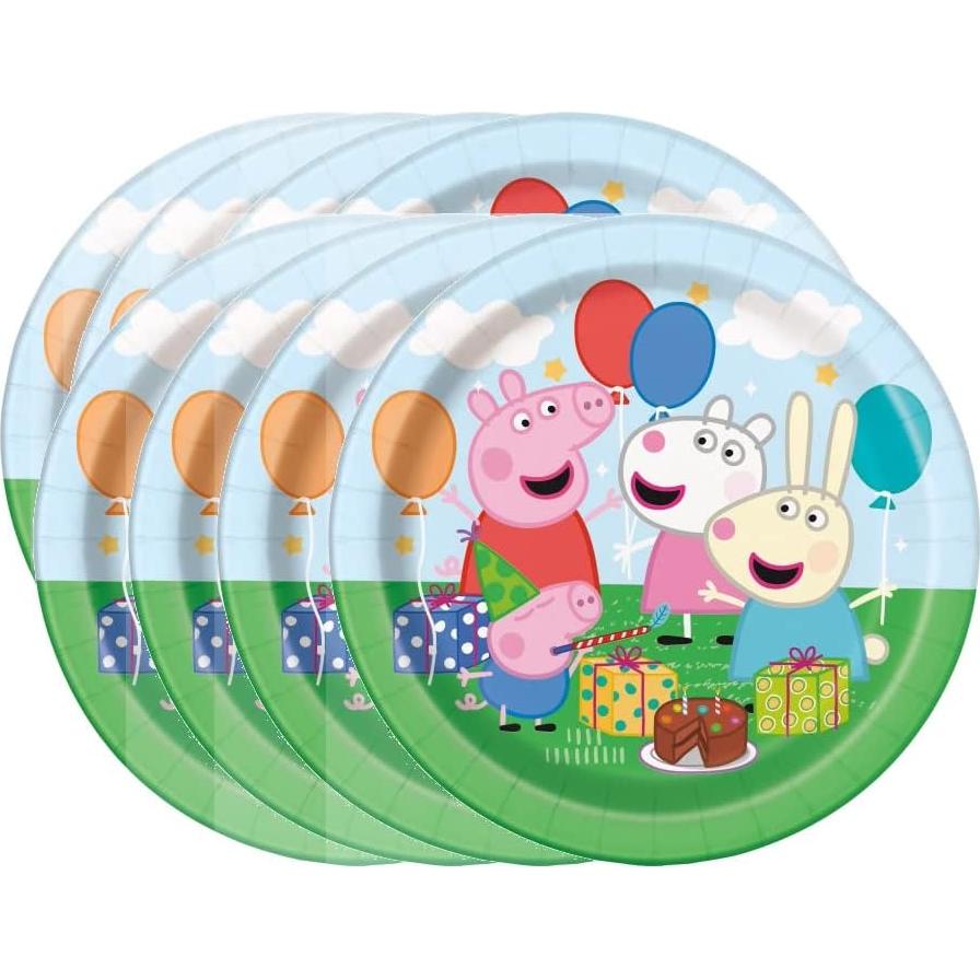 Suministros de Fiesta Peppa Pig para 16 Personas - Platos, Servilletas y Cubierta
