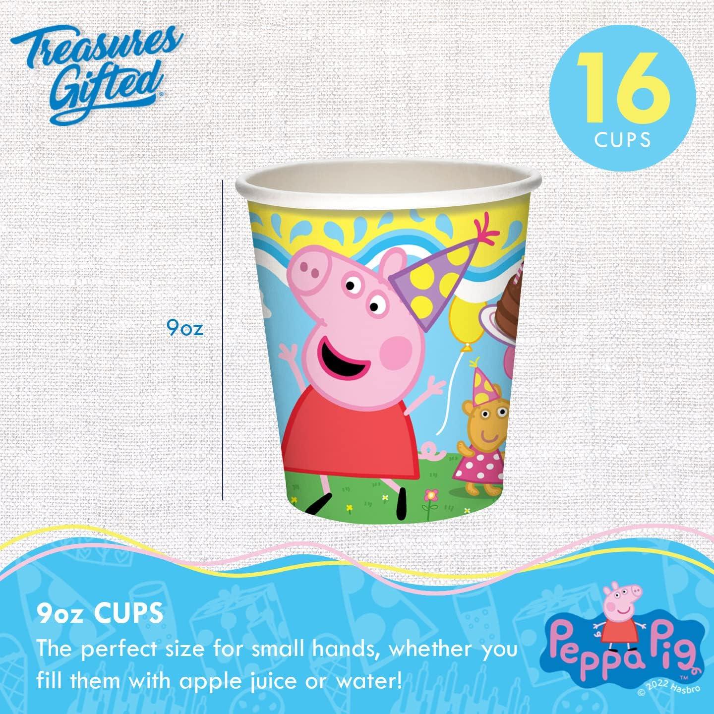 Tazas de papel Peppa Pig 9oz - 16 unidades desechables