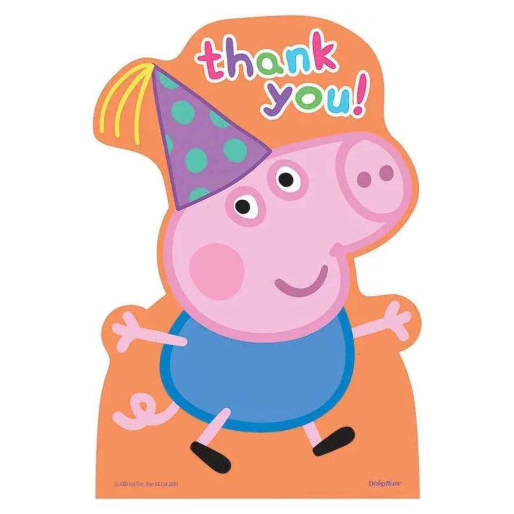 Tarjetas de Agradecimiento Peppa Pig Amscan - 8 Postales Multicolor