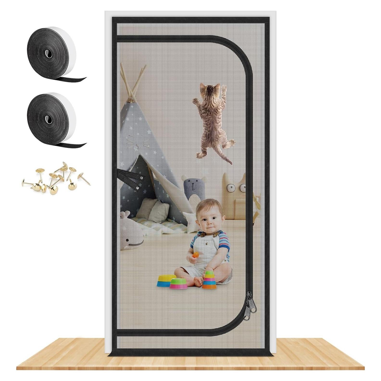 Puerta de Pantalla MYPIN 40x213 cm para Gatos y Perros