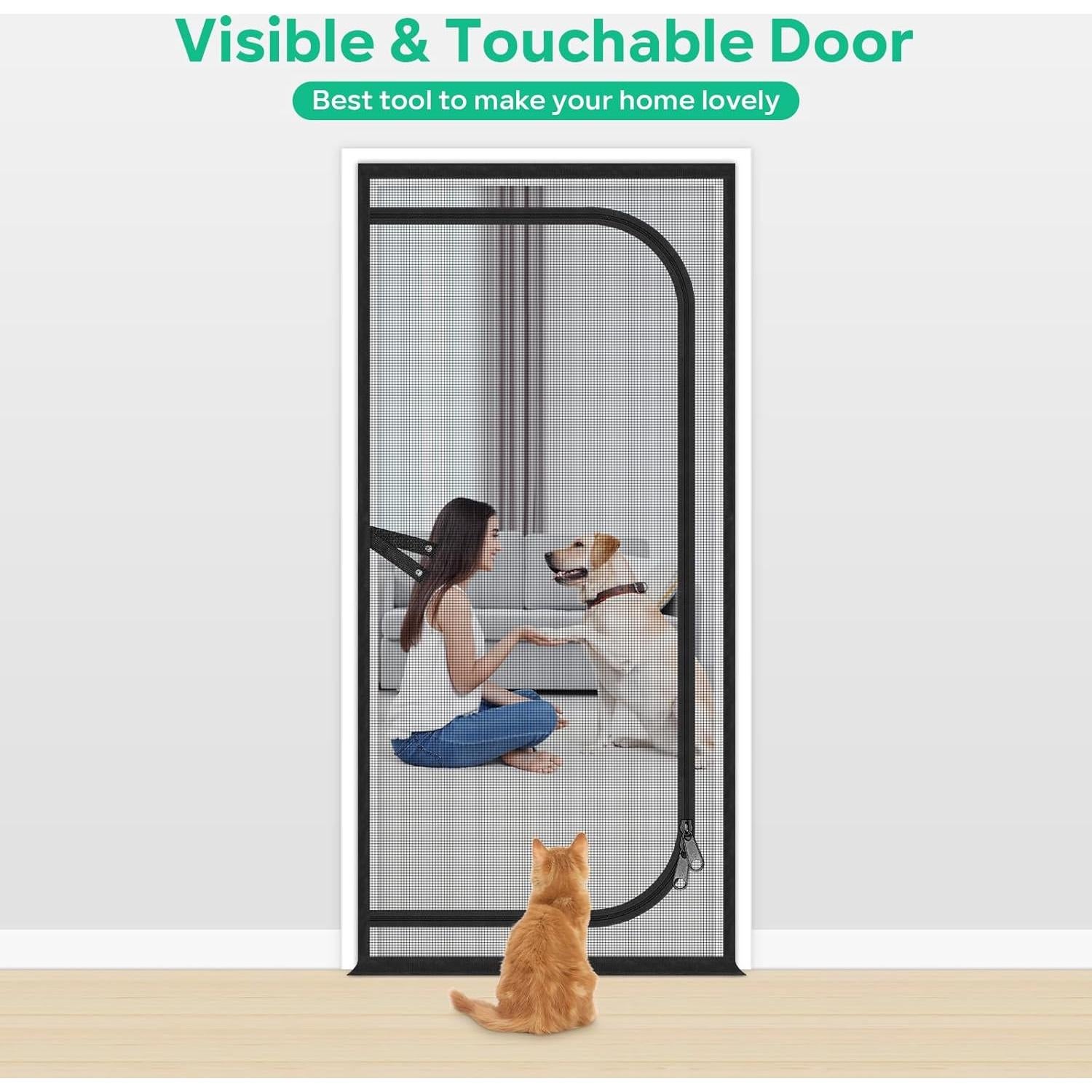 Puerta de Pantalla MYPIN 40x213 cm para Gatos y Perros