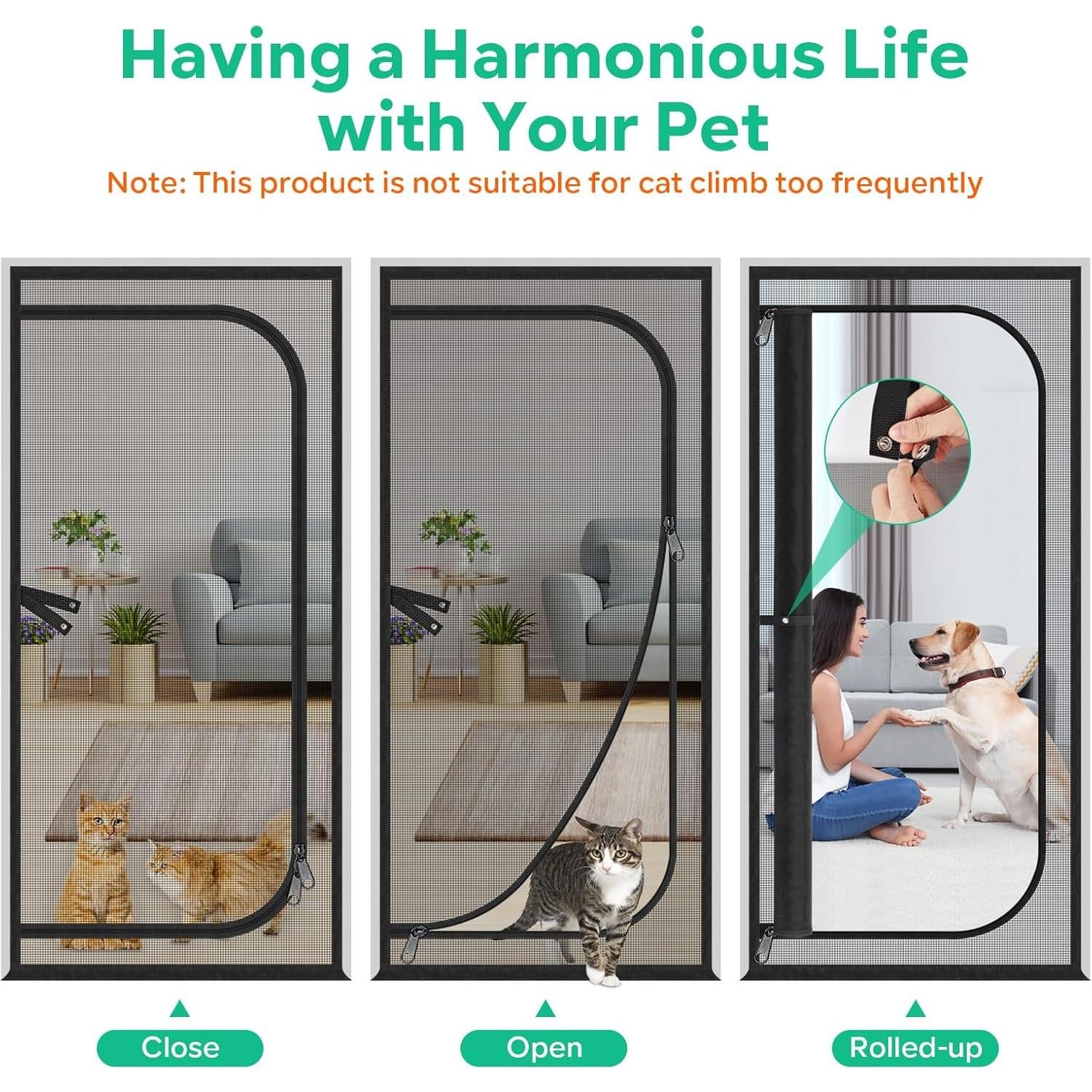 Puerta de Pantalla MYPIN 40x213 cm para Gatos y Perros