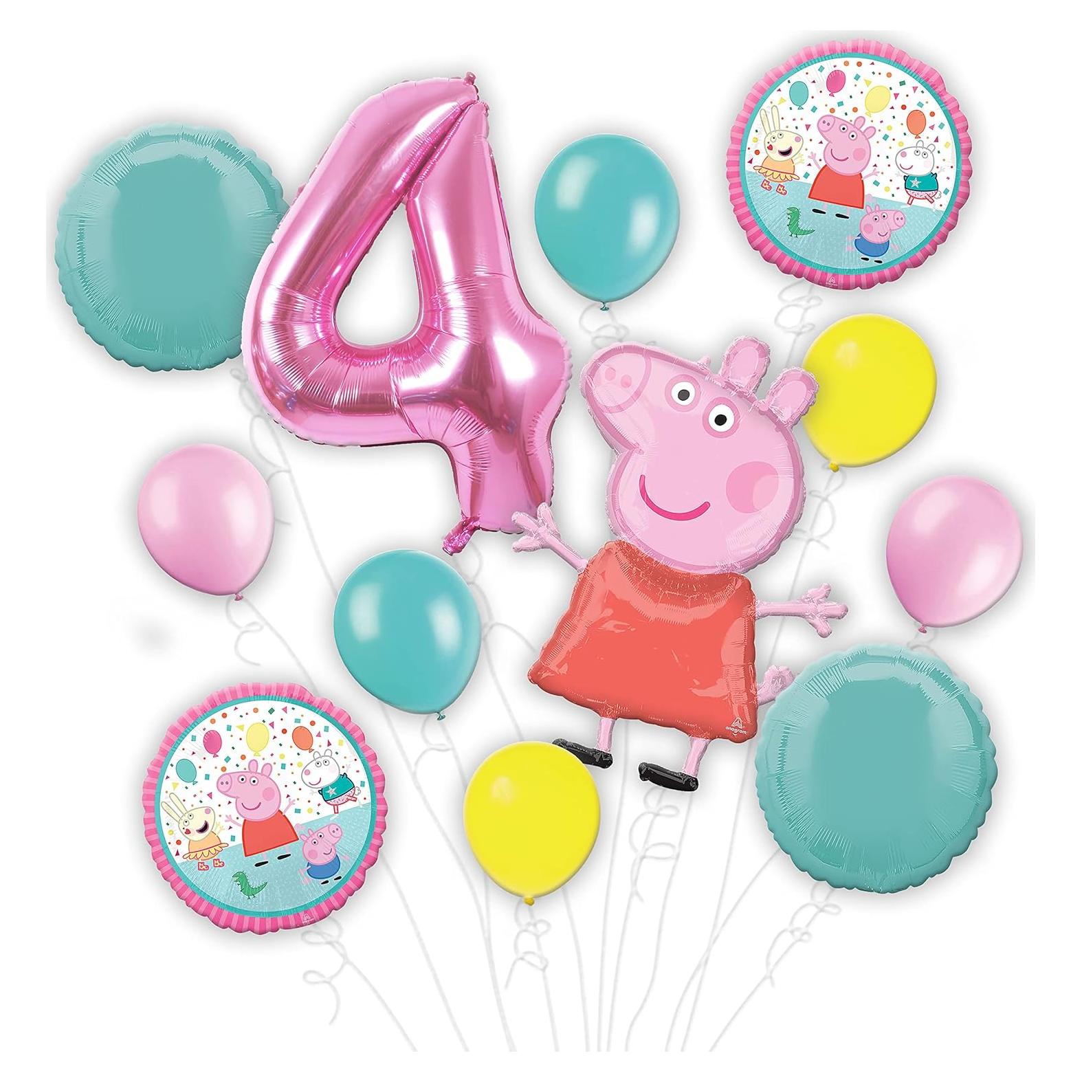 Ramo de Globos Peppa Pig Personalizable - 10 Piezas