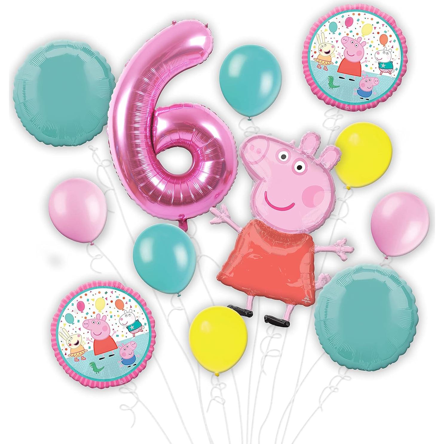 Ramo de Globos Peppa Pig Personalizable - 10 Piezas