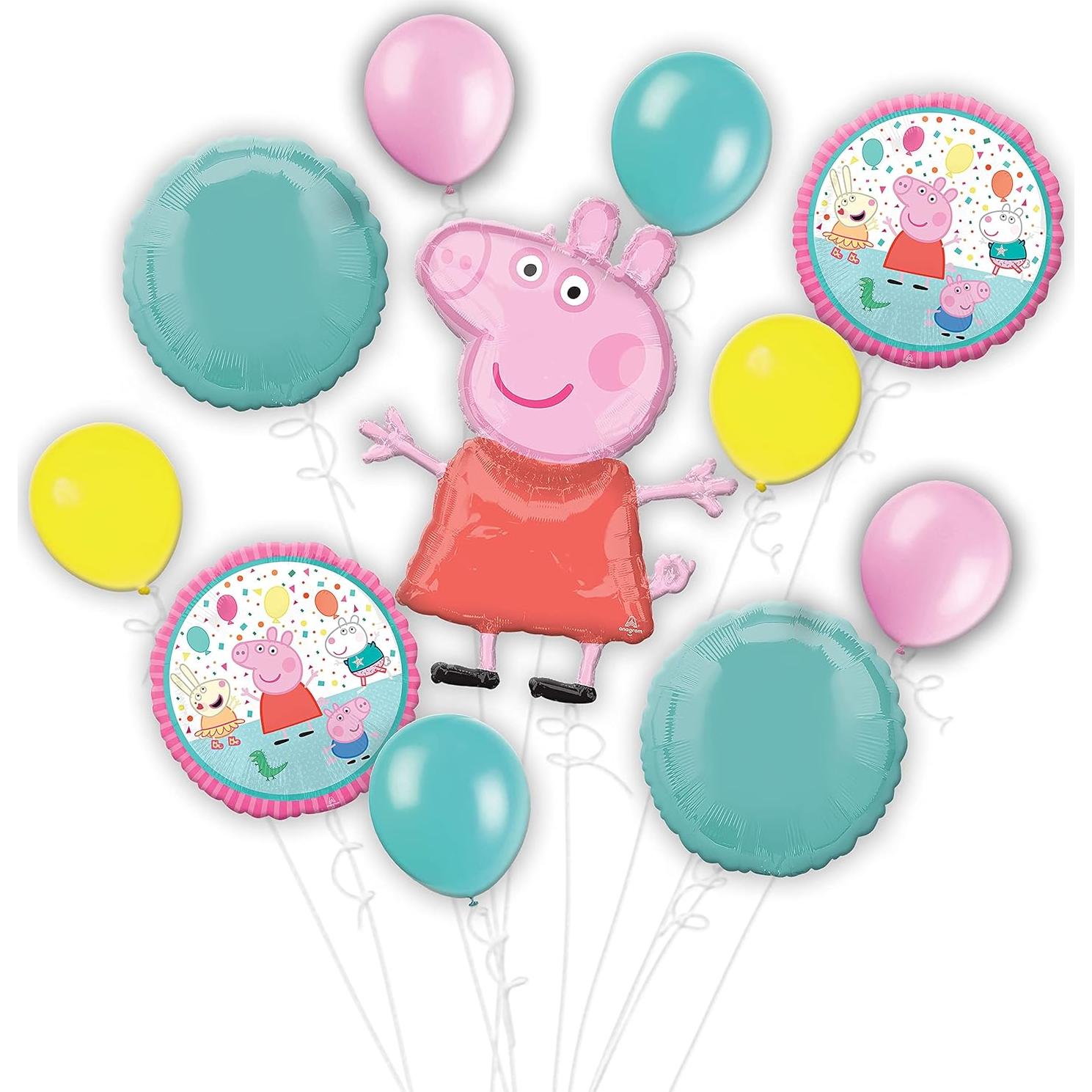 Ramo de Globos Peppa Pig Personalizable - 10 Piezas