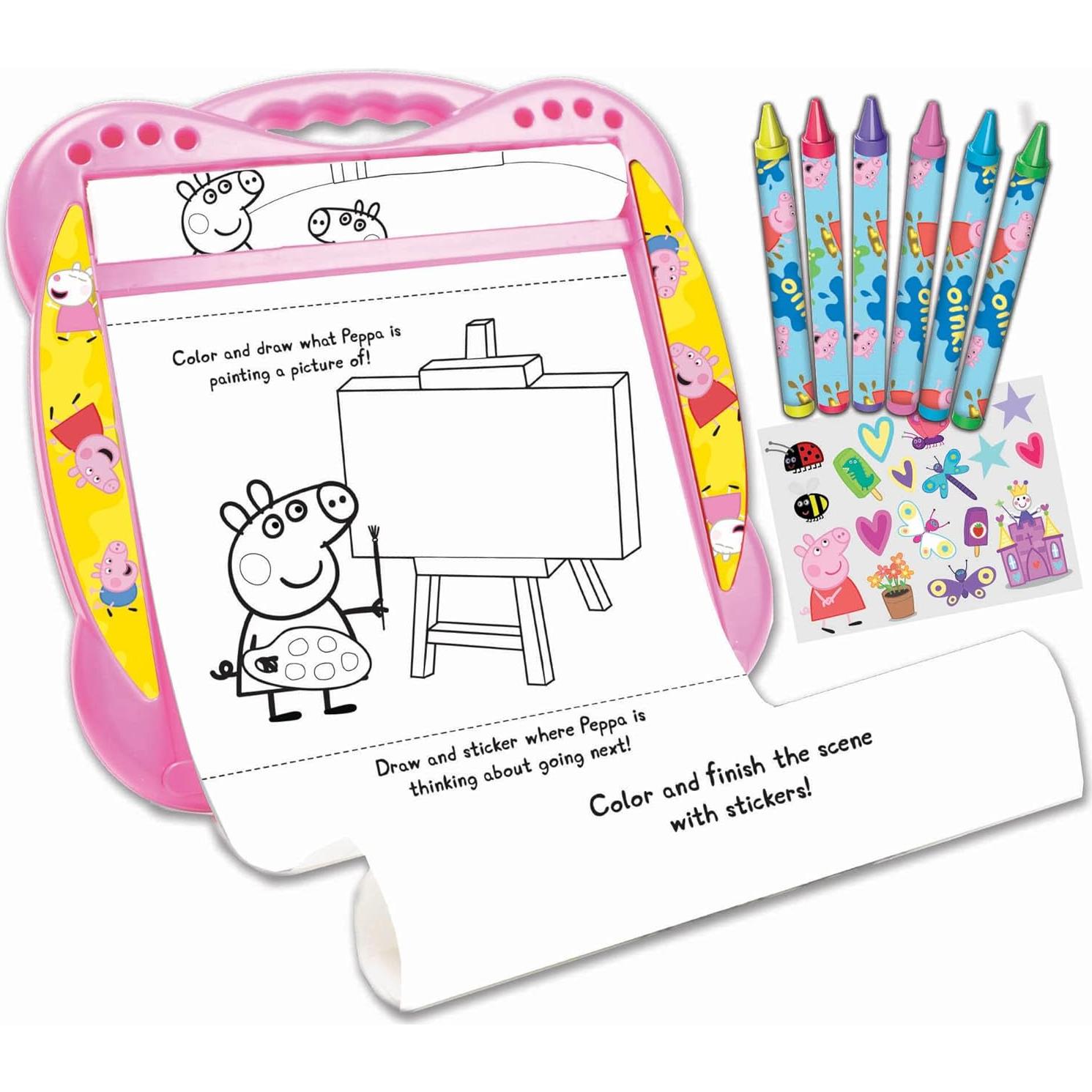 Set de Actividades Peppa Pig con Escritorio Rodante y 6 Crayones