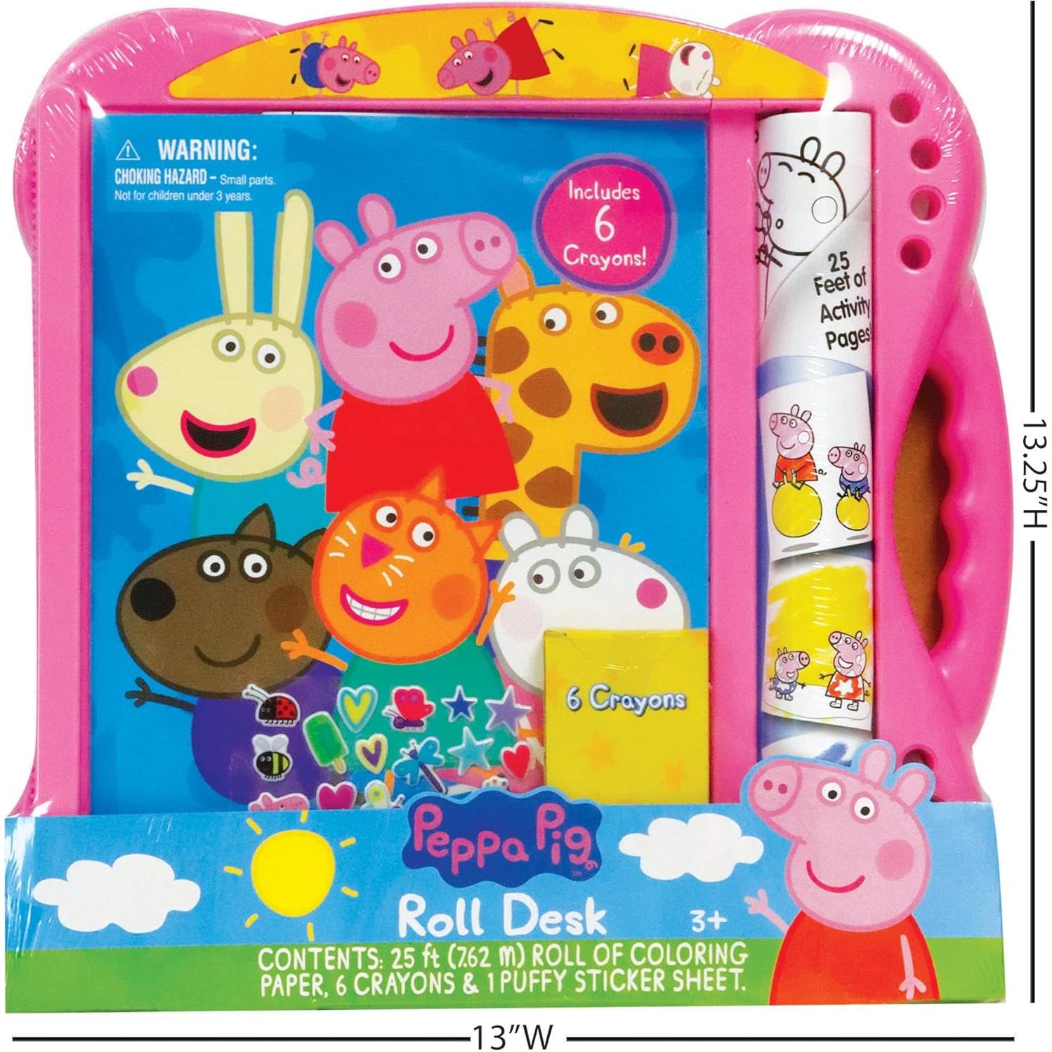 Set de Actividades Peppa Pig con Escritorio Rodante y 6 Crayones