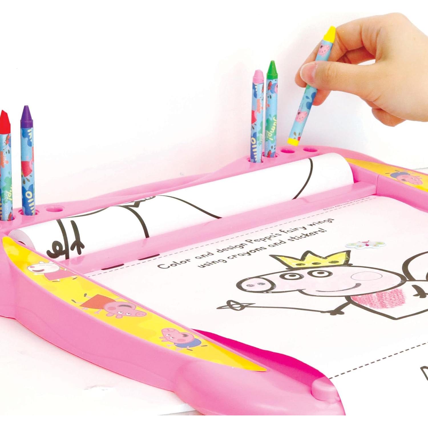 Set de Actividades Peppa Pig con Escritorio Rodante y 6 Crayones