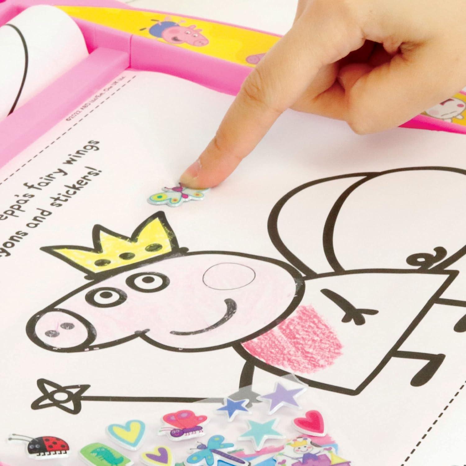 Set de Actividades Peppa Pig con Escritorio Rodante y 6 Crayones