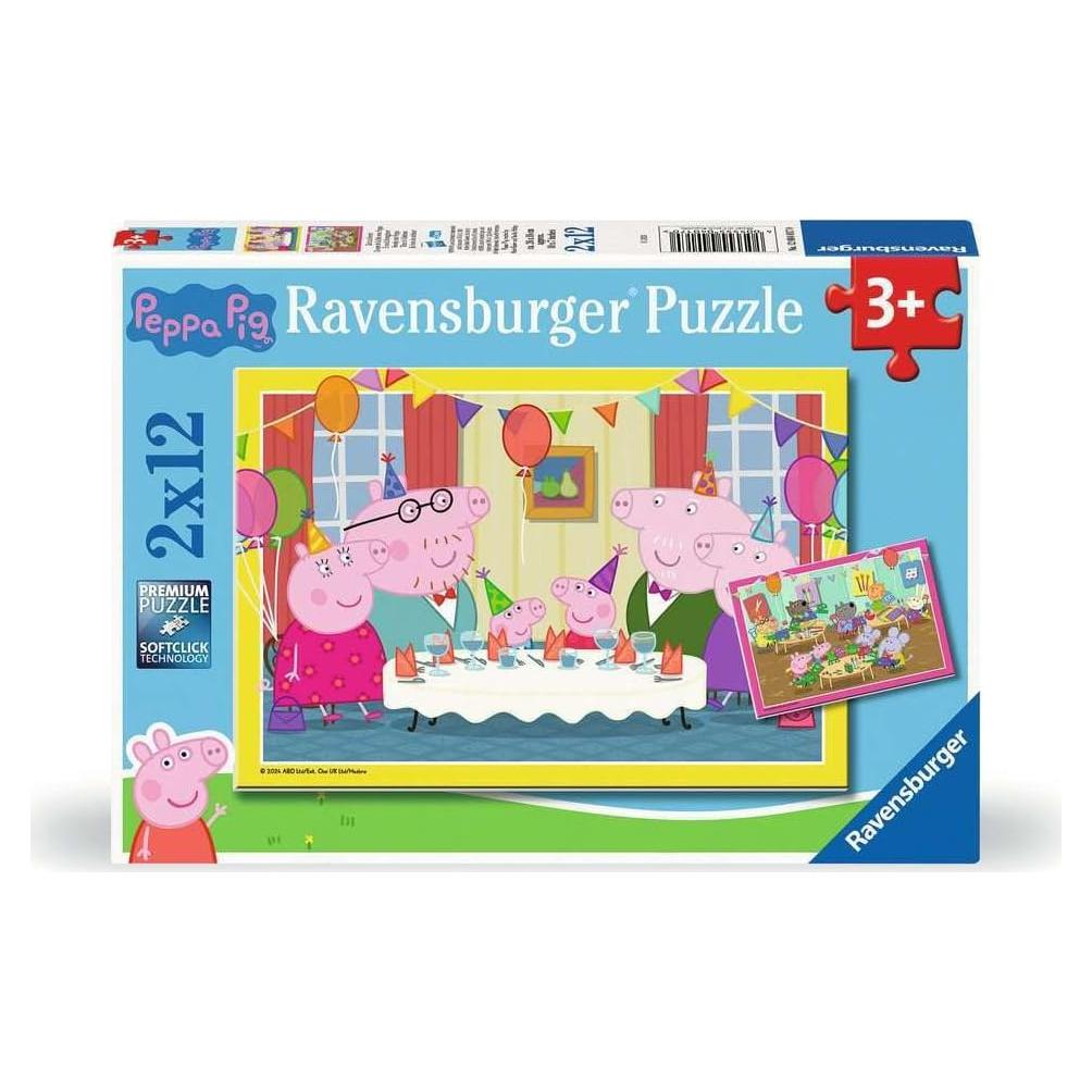 Rompecabezas para Niños 2x12 Piezas Ravensburger Peppa Wutz