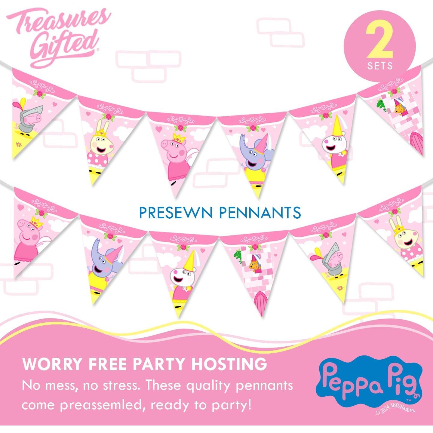 Banderín de Cumpleaños Peppa Pig - Paquete de 2, 30.5 m