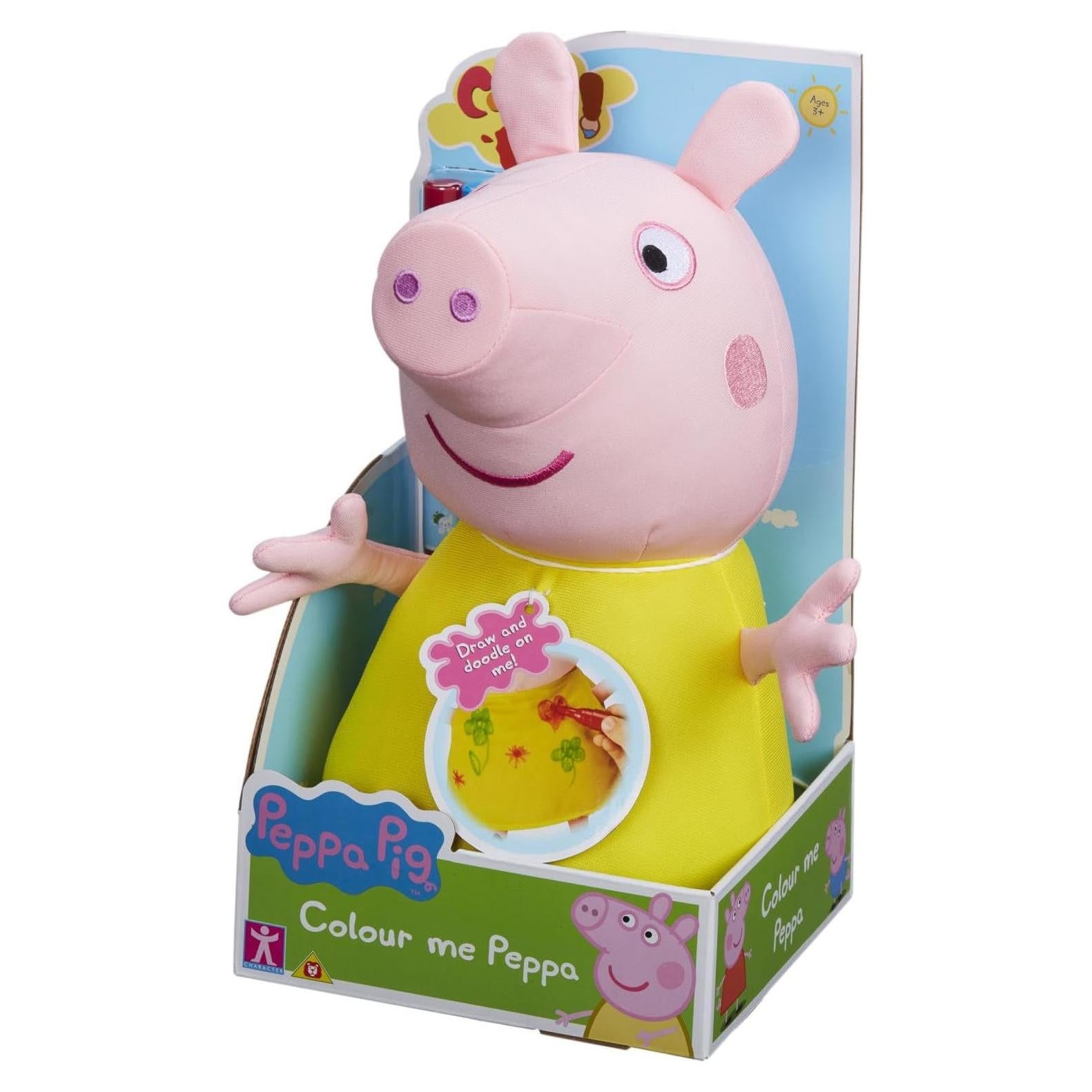 Juguete Suave Peppa Pig Colorea 30cm con Marcadores