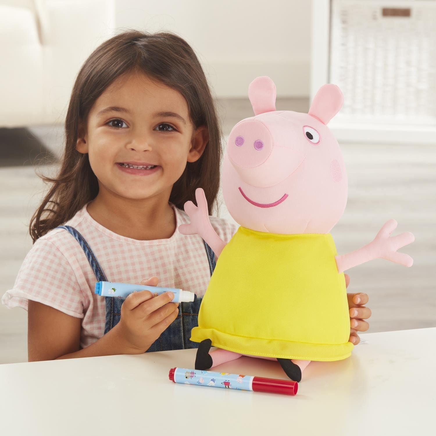 Juguete Suave Peppa Pig Colorea 30cm con Marcadores