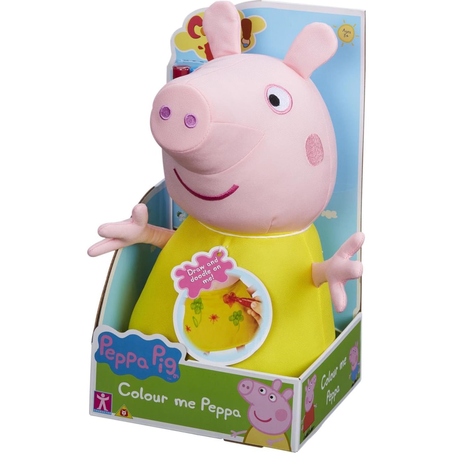 Juguete Suave Peppa Pig Colorea 30cm con Marcadores