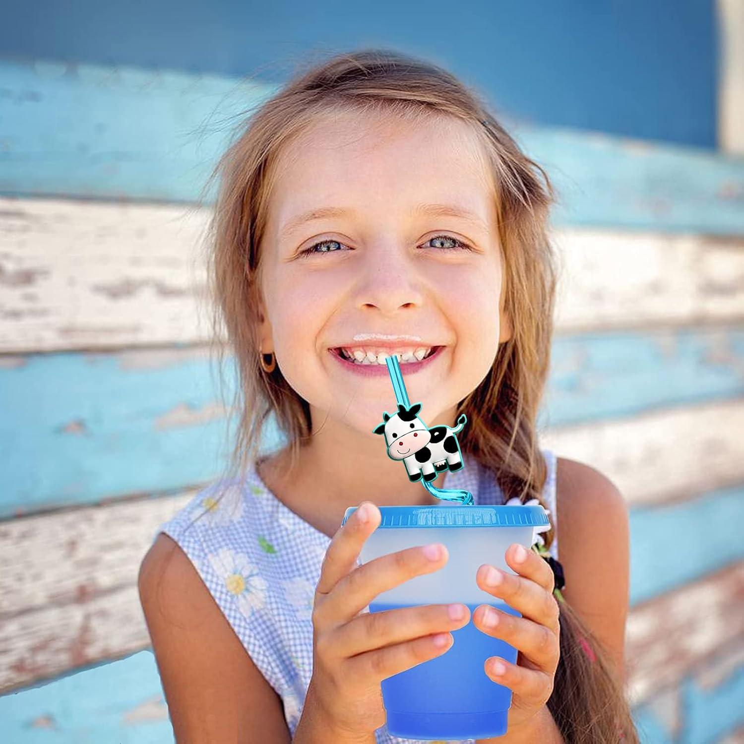 24 Pajitas Reutilizables de Animales de Granja Lidmada 26.5 cm