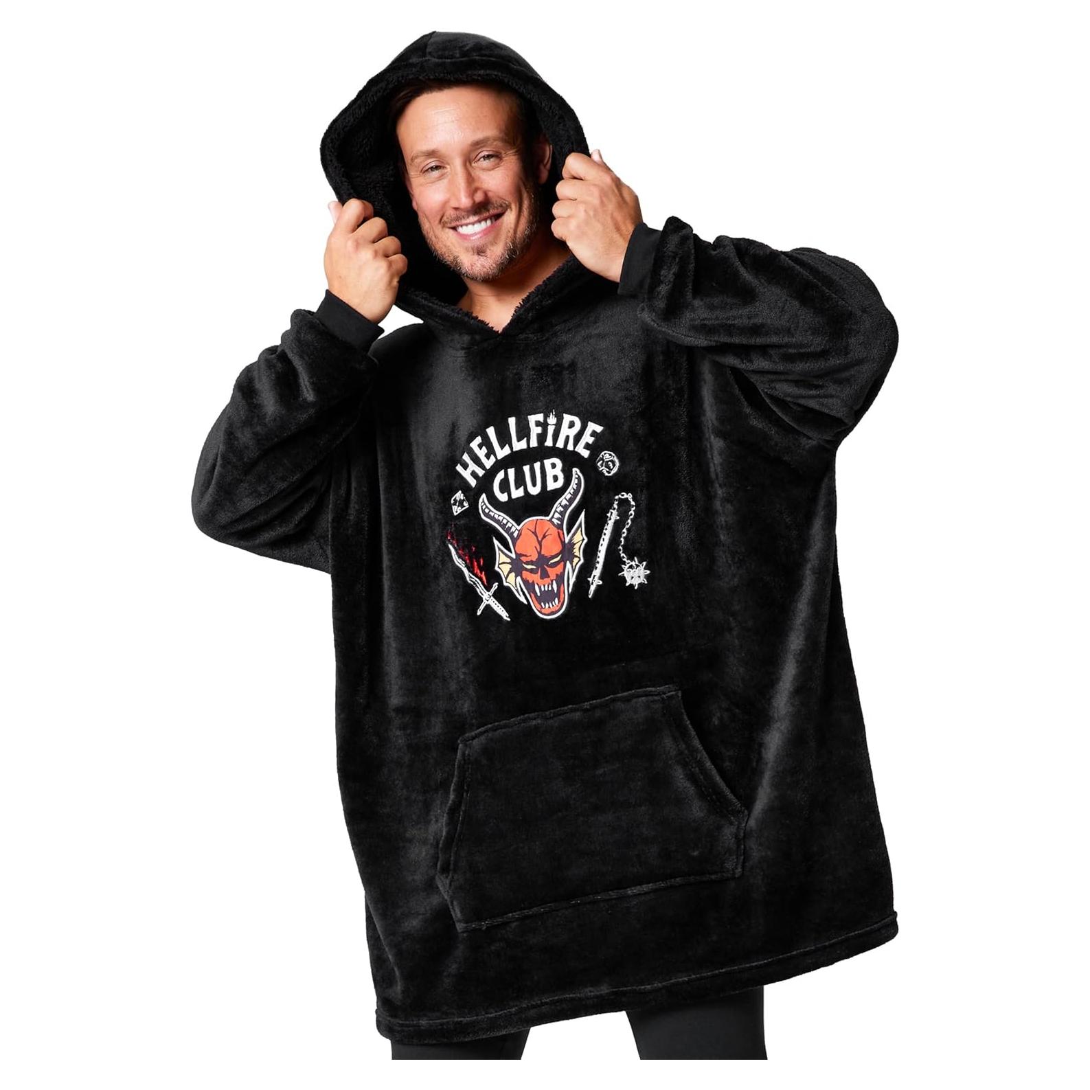 Manta con Capucha Oversized Stranger Things para Hombres