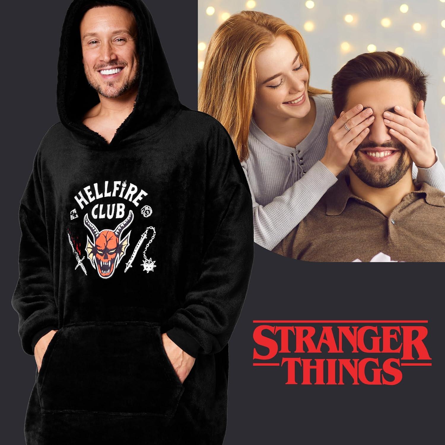 Manta con Capucha Oversized Stranger Things para Hombres