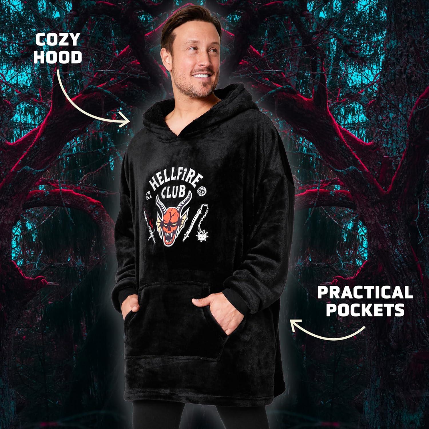 Manta con Capucha Oversized Stranger Things para Hombres