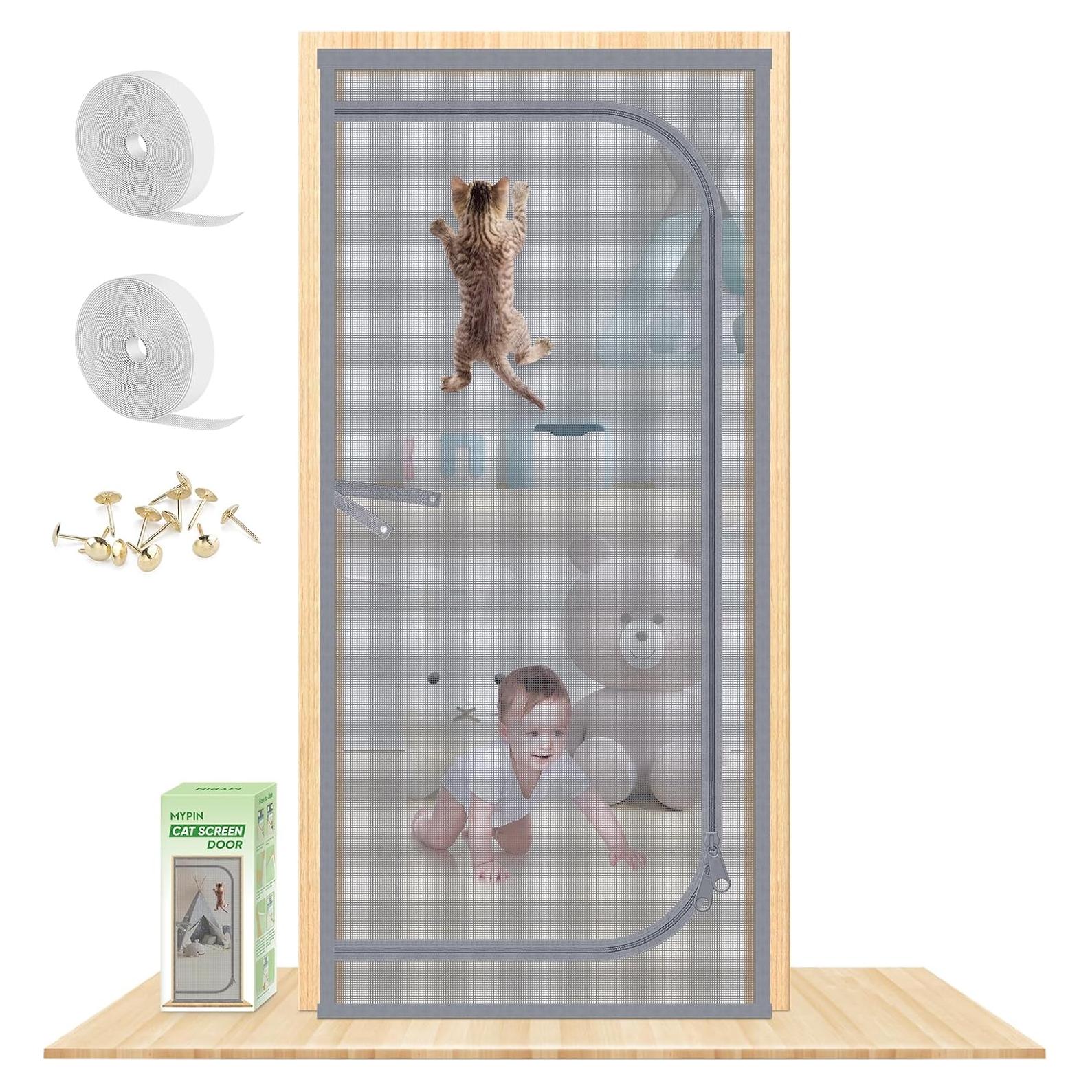 Puerta de Pantalla para Gatos MYPIN U Forma 99x210 cm
