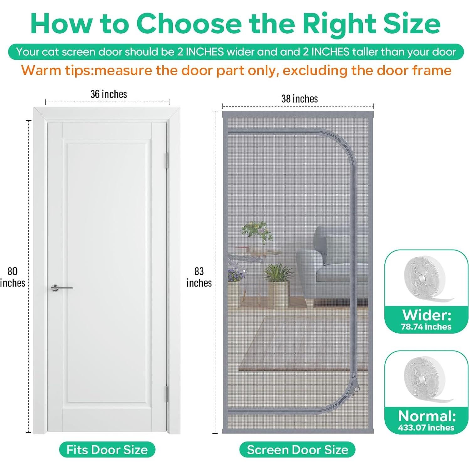 Puerta de Pantalla para Gatos MYPIN U Forma 99x210 cm