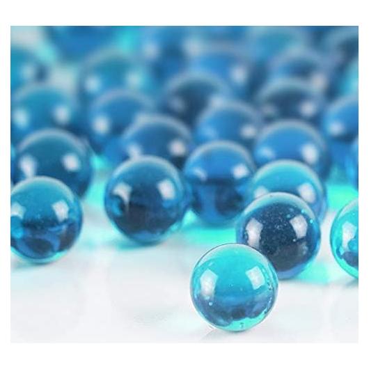 CYS EXCEL Relleno de Jarrón de Mármol de Vidrio Azul Claro