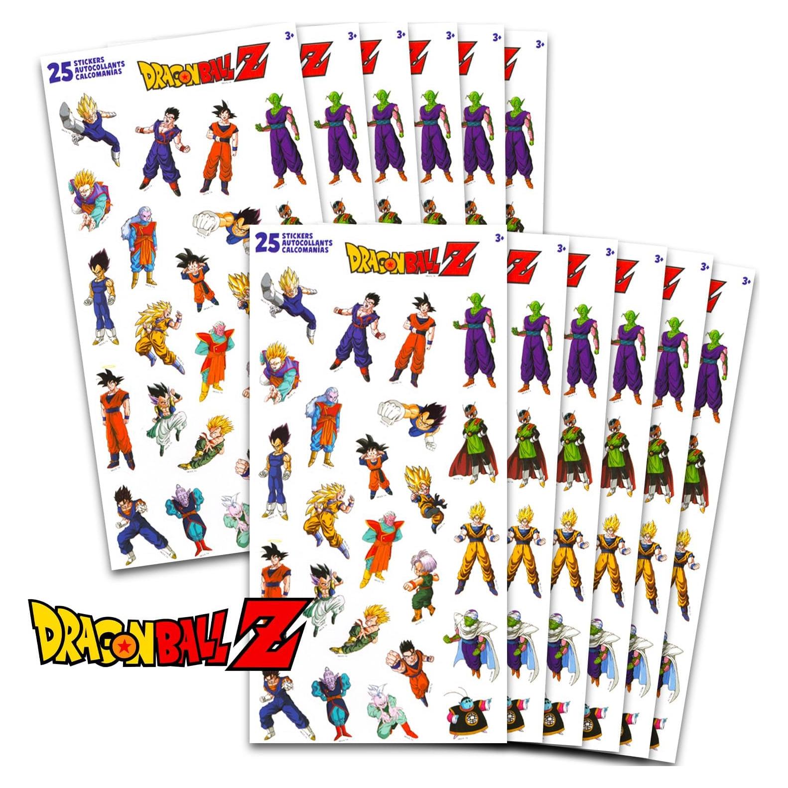 Stickers Dragon Ball Z - Paquete de 12 Hojas para Fiestas