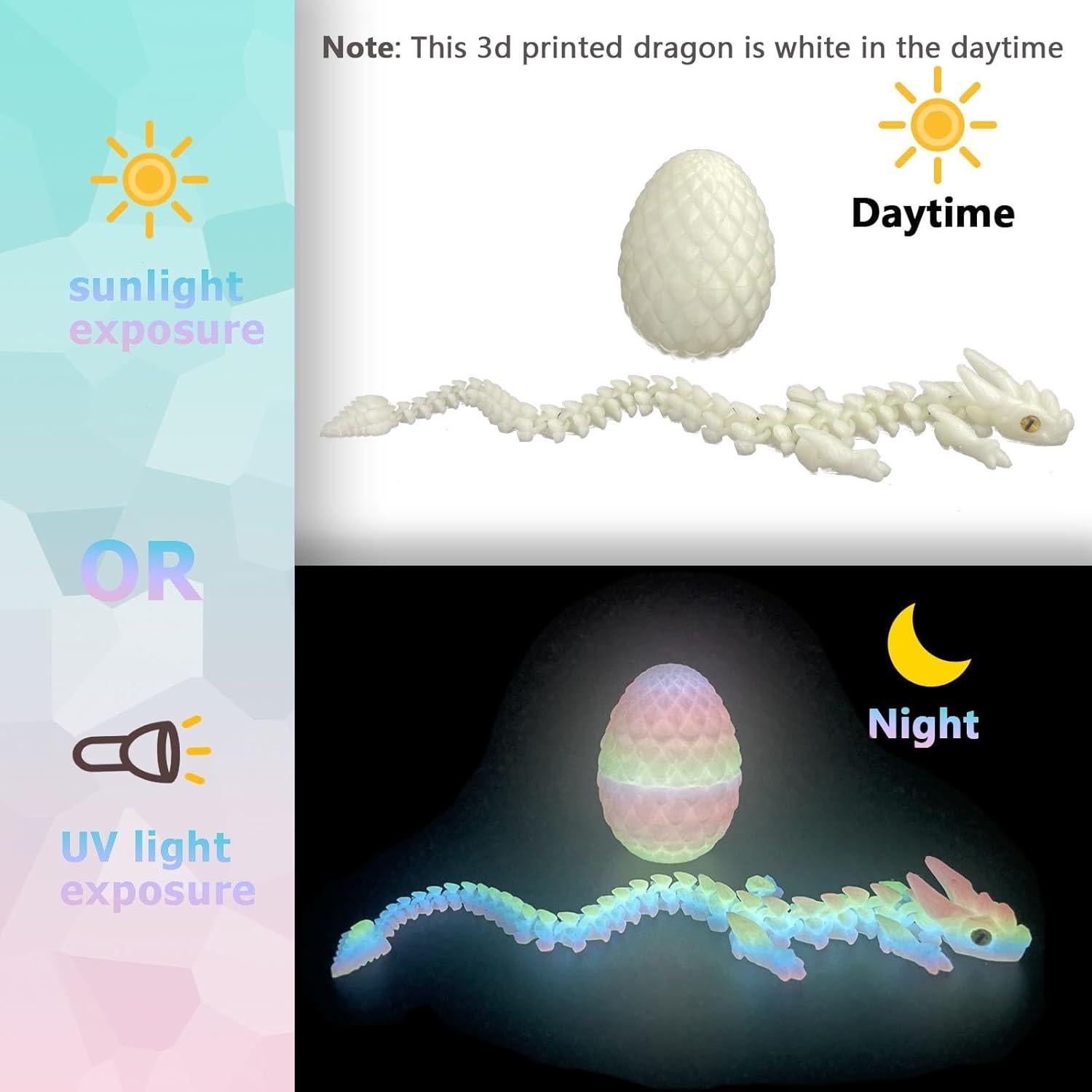 Huevos de Dragón Impresos en 3D UXBSTM - Juguete Interactivo