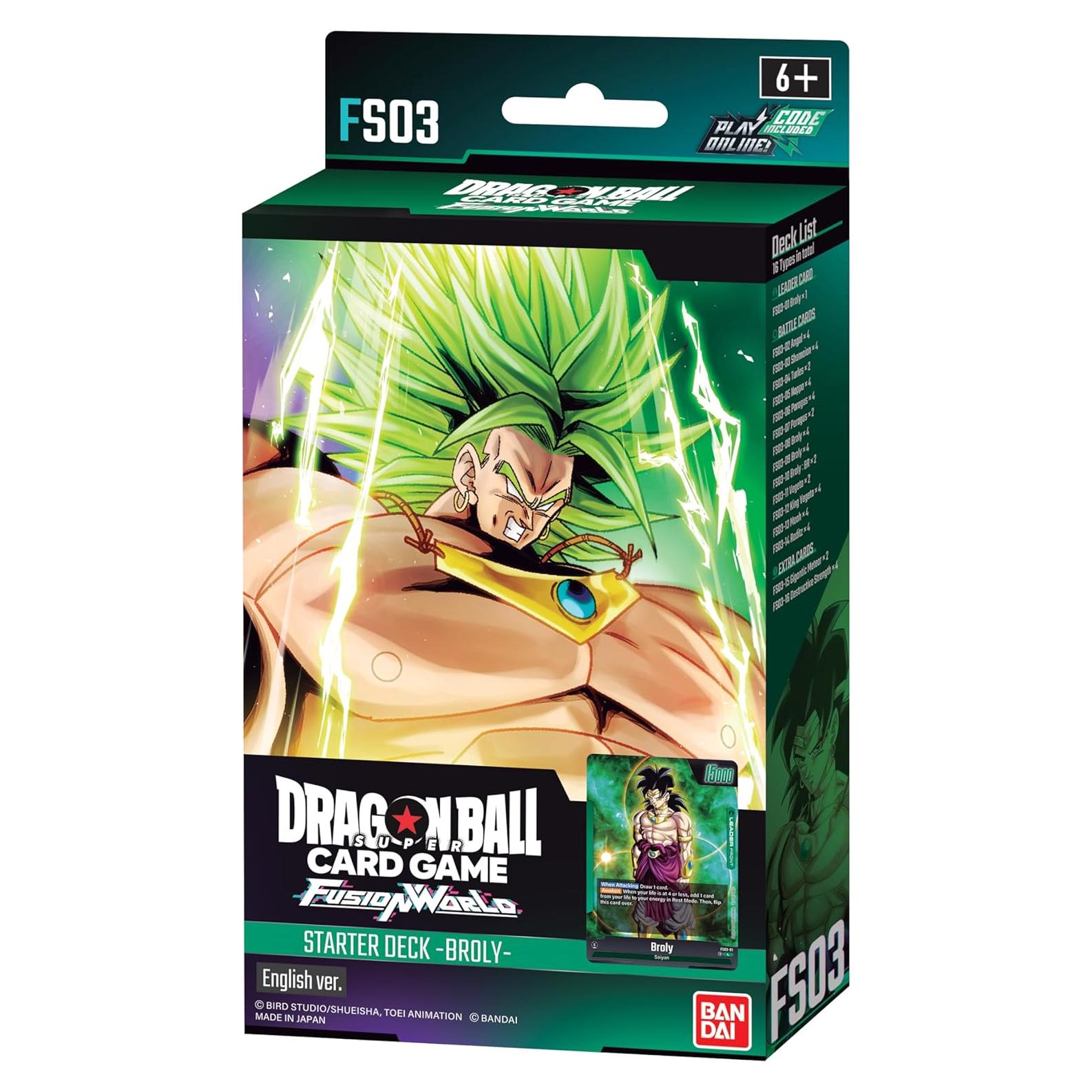 Juego de Cartas Dragon Ball Super TCG Broly - 4 Mazos Iniciales