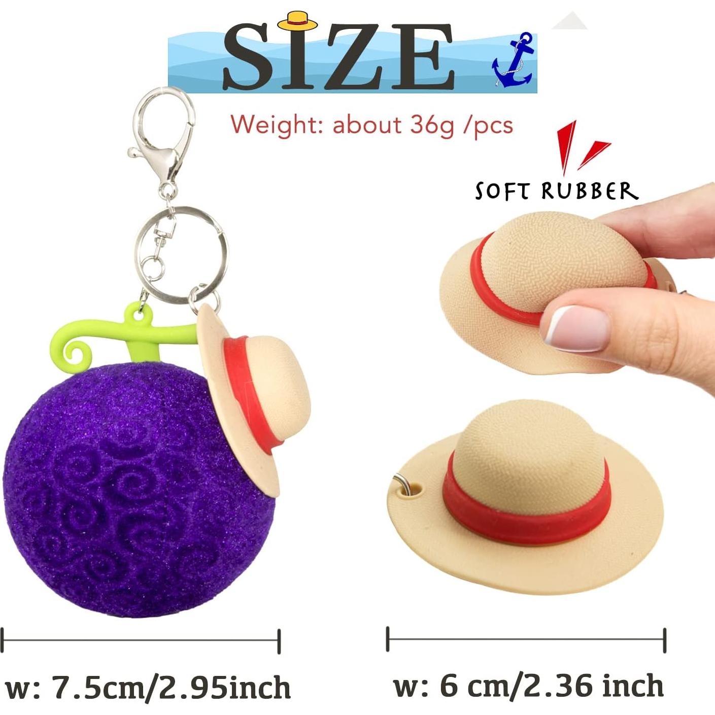 Llaveros de peluche One Piece Luffy Fruta del Diablo 10 cm