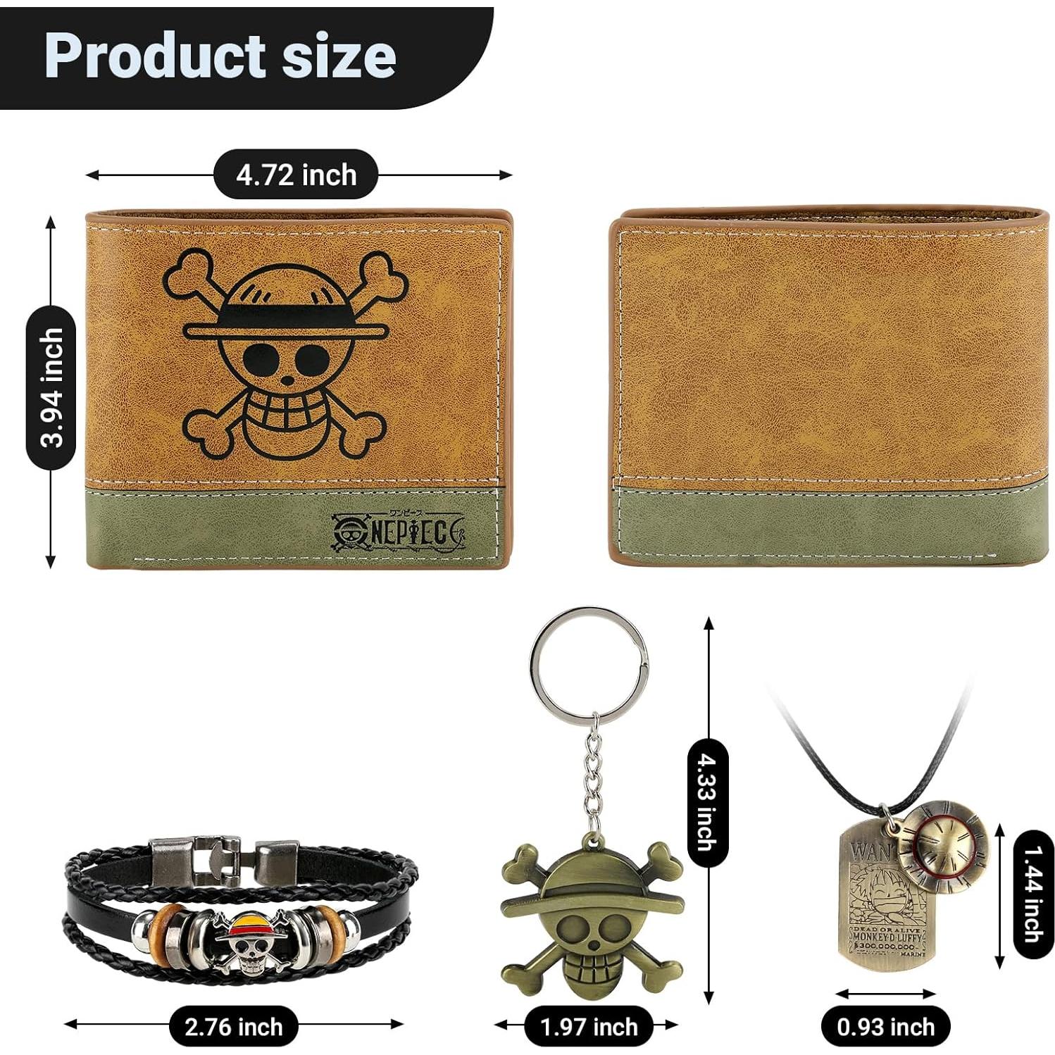 Conjunto 4 PCS Cartera Bifold FJLyoupin Anime Luffy