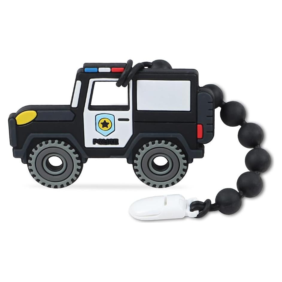 Mordedor de Silicona Cuebo Coche de Policía para Bebés 3+ Meses