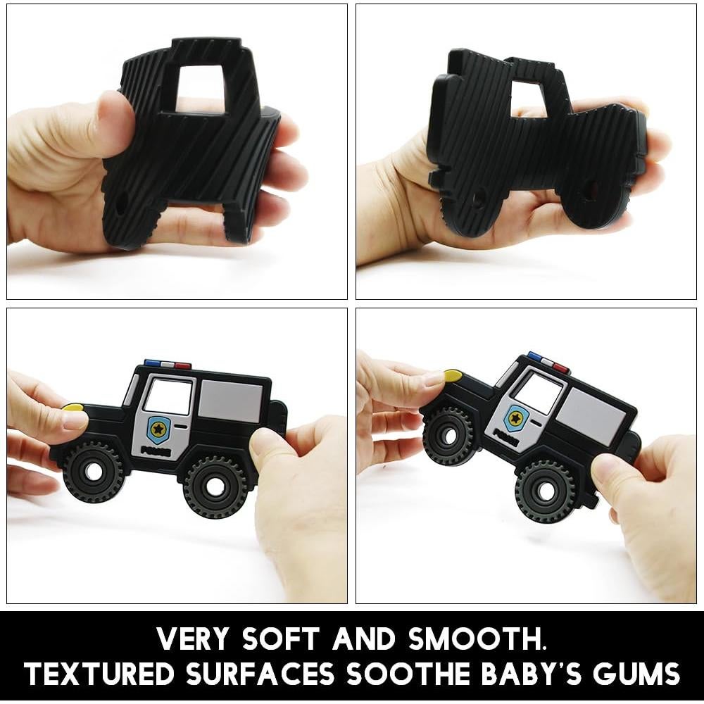 Mordedor de Silicona Cuebo Coche de Policía para Bebés 3+ Meses