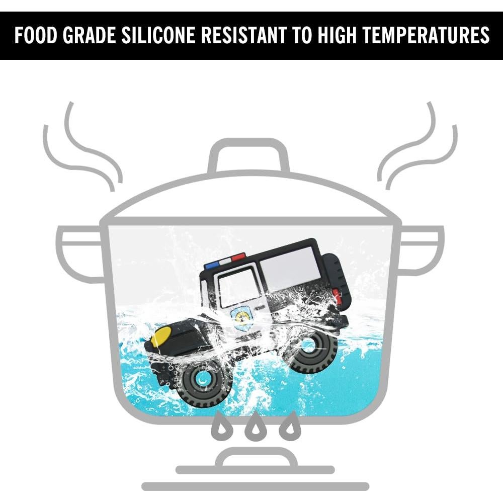 Mordedor de Silicona Cuebo Coche de Policía para Bebés 3+ Meses