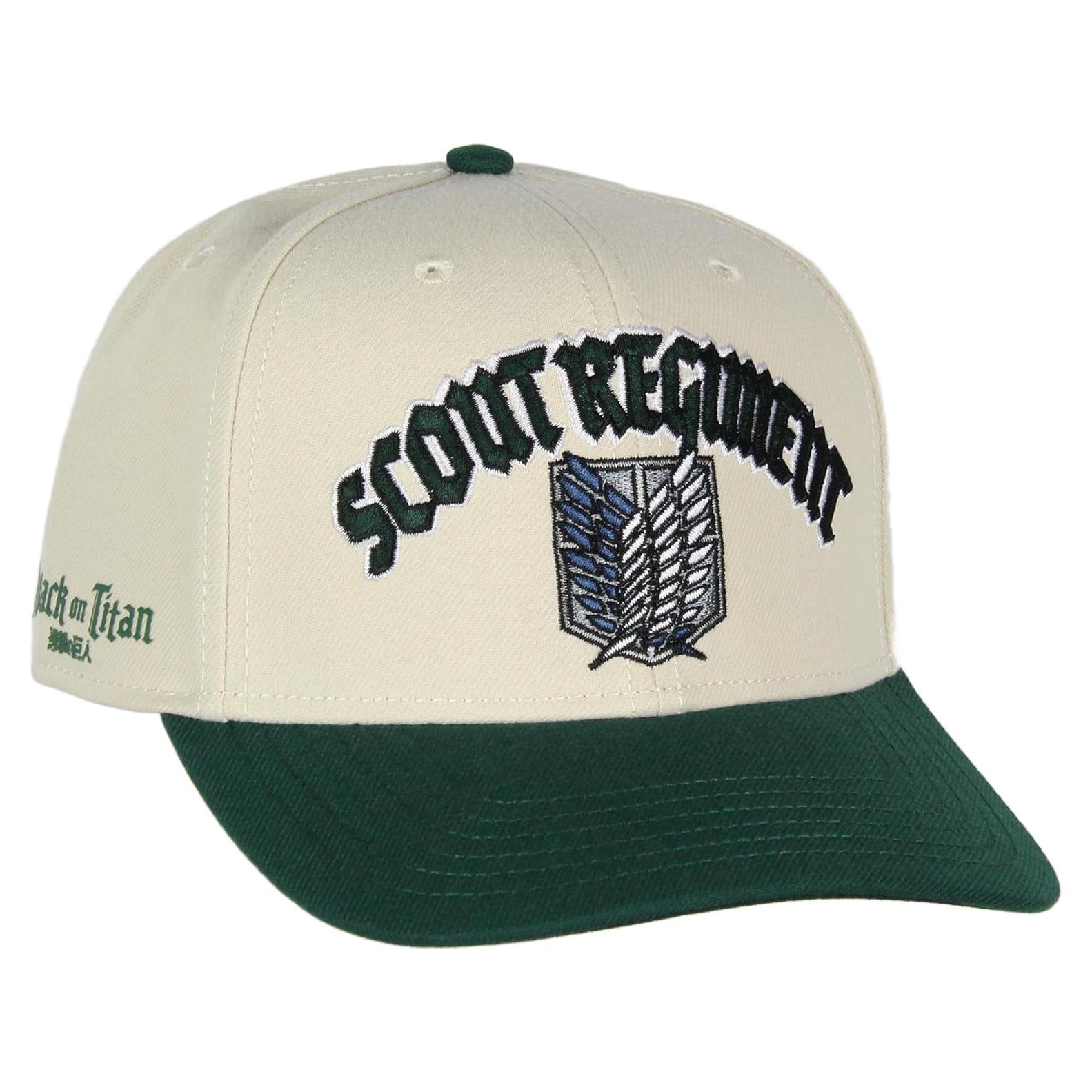 Gorra Snapback Bordada Ataque a los Titanes Beige Unisex