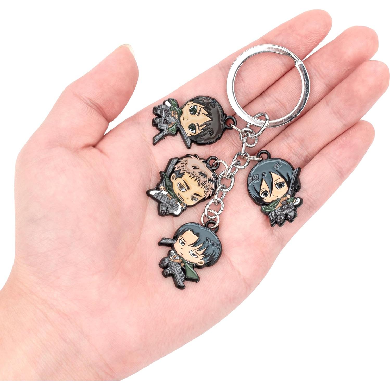 Llavero de Metal Attack on Titan Weeb Keychains - Eren, Mikasa, Levi