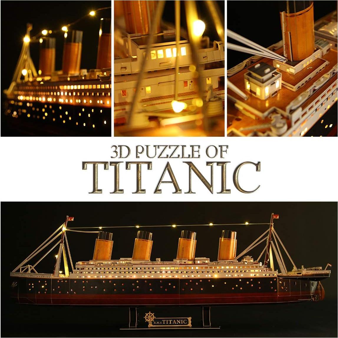 Rompecabezas 3D CubicFun Titanic LED 88.9 cm - 266 Piezas