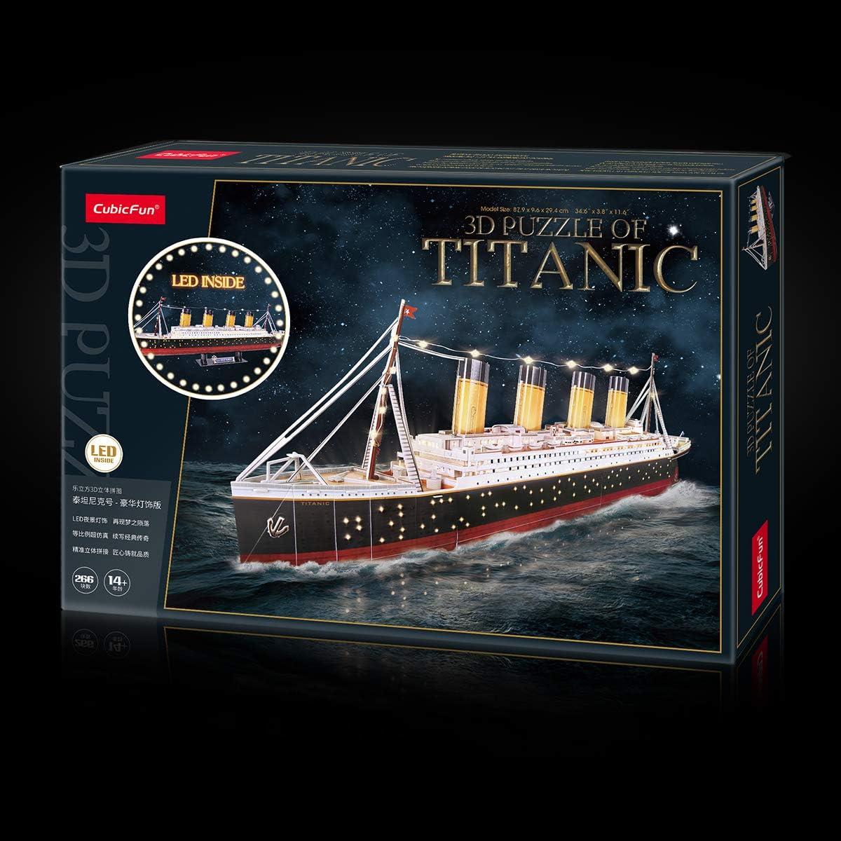 Rompecabezas 3D CubicFun Titanic LED 88.9 cm - 266 Piezas