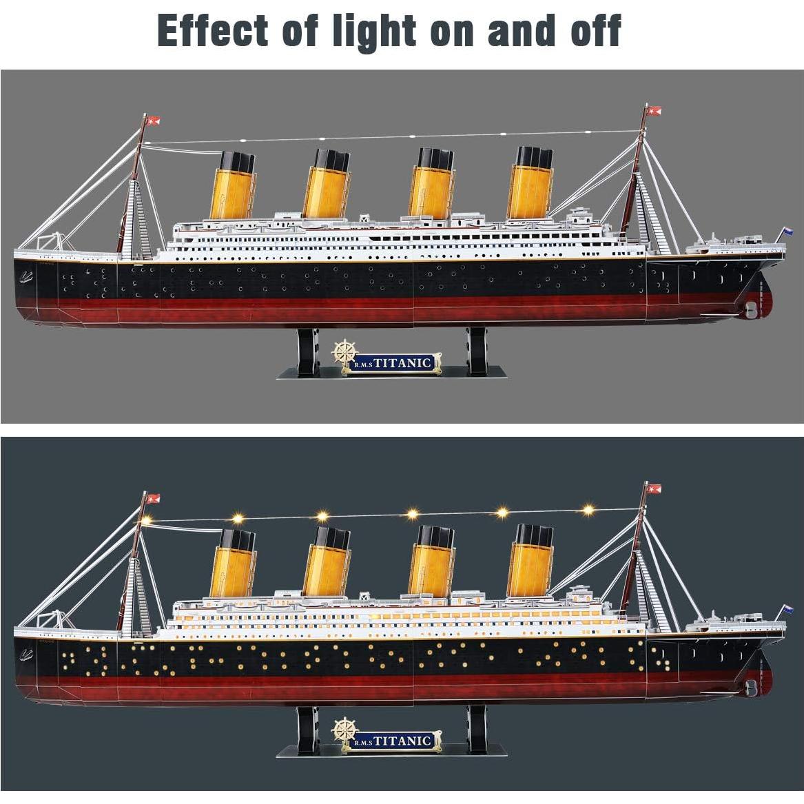 Rompecabezas 3D CubicFun Titanic LED 88.9 cm - 266 Piezas