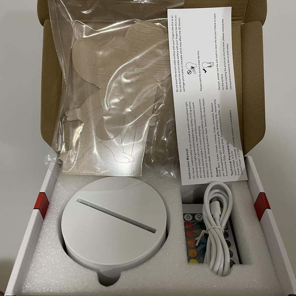 Lámpara 3D de Ratón Jerry CUTIA con Control Remoto 16 Colores