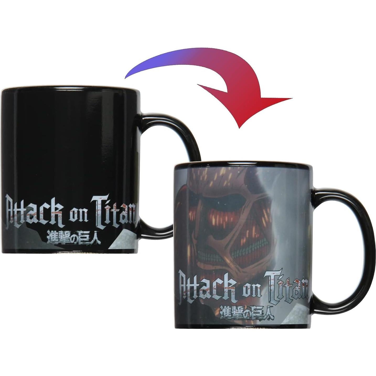 Taza de Café Cambiante Attack on Titan - Titán Colosal 311ml