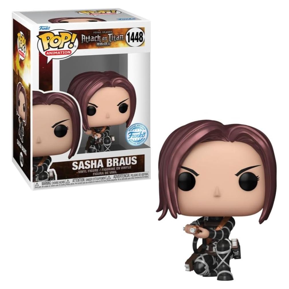Figura Pop! Funko Ataque a los Titanes Sasha Braus Metálica 10cm