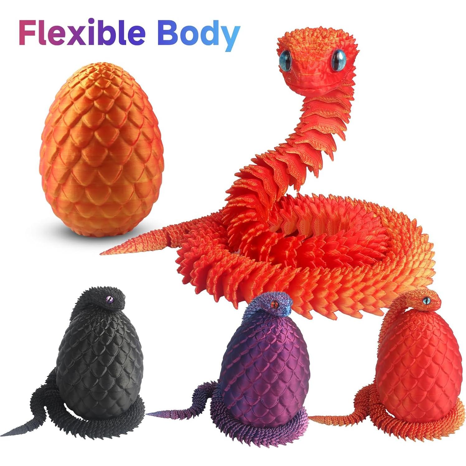 Serpiente Impresa en 3D 60 cm Flexible HayBaroda - Juguete Realista