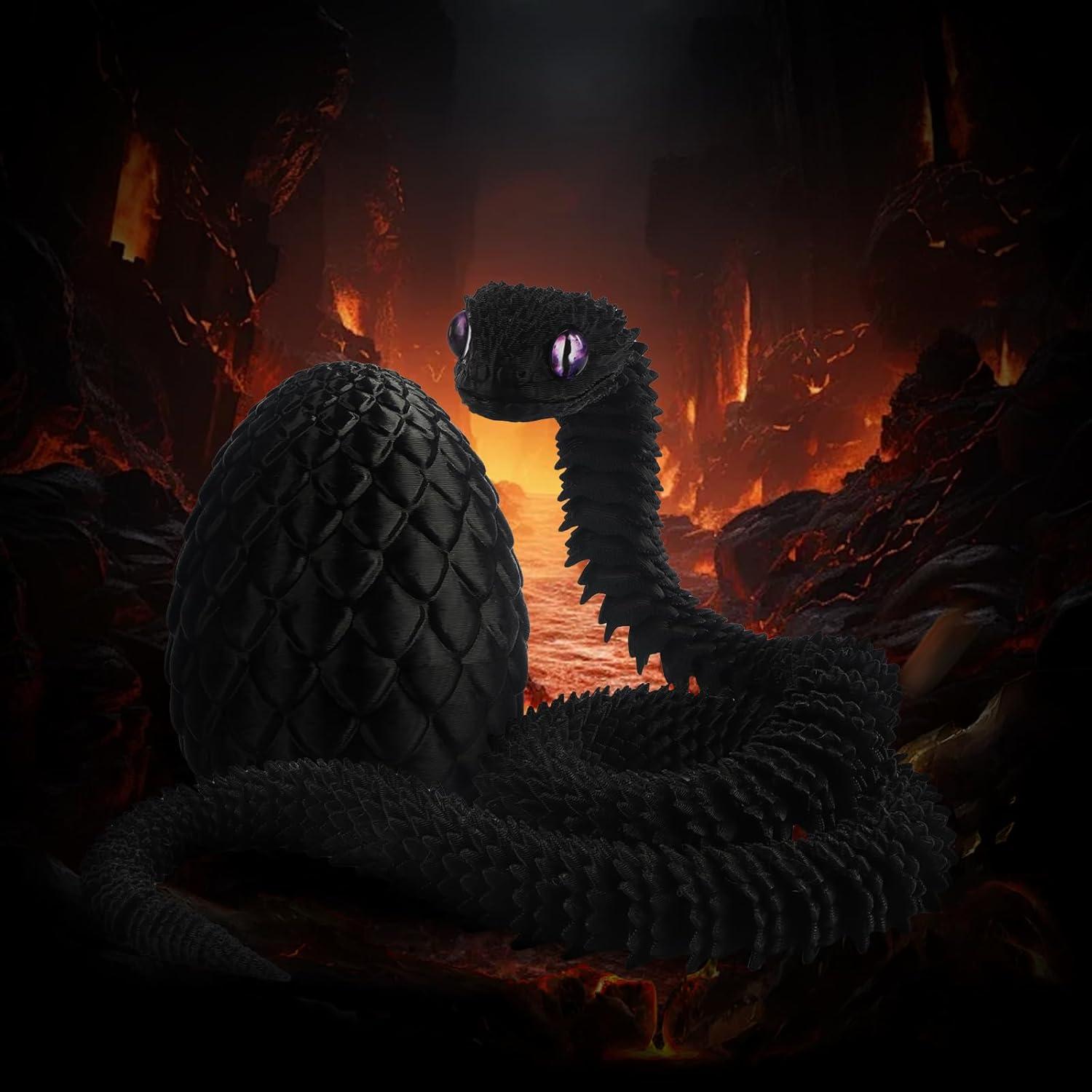 Serpiente Impresa en 3D 60 cm Flexible HayBaroda - Juguete Realista