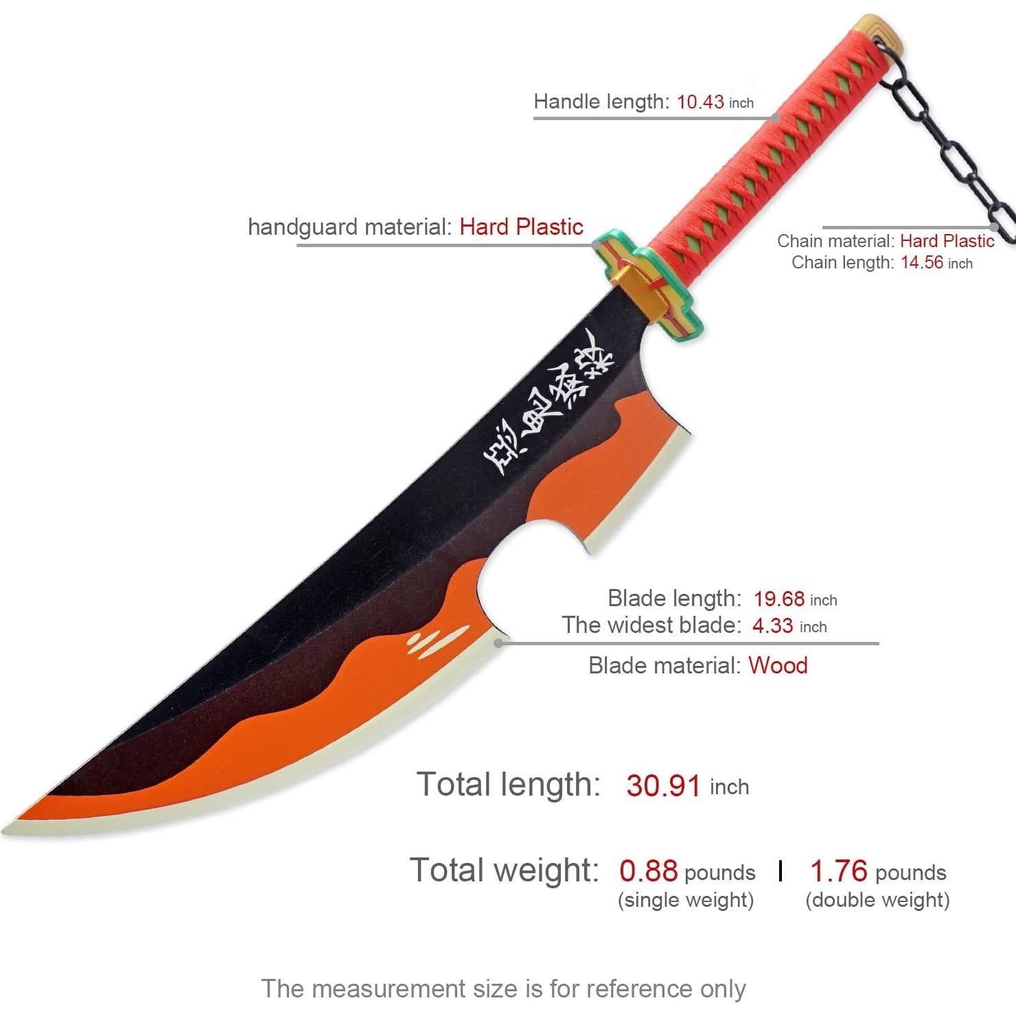 Espadas Zisu Tengen para Cosplay - 79 cm, 2 Unidades, Naranja