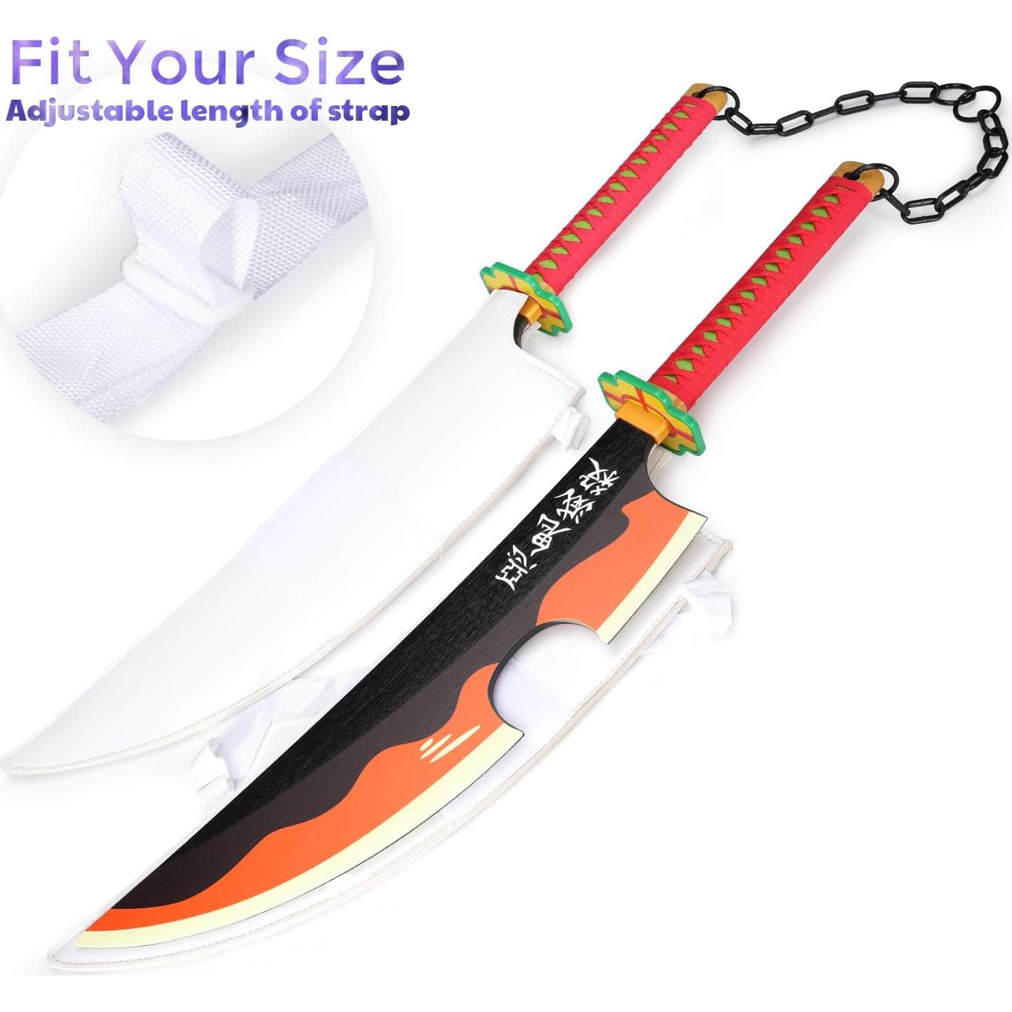 Espadas Zisu Tengen para Cosplay - 79 cm, 2 Unidades, Naranja