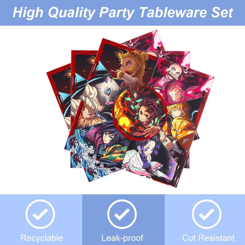 40 Piezas Suministros Fiesta Demonio DoMiDoLa - Platos y Servilletas