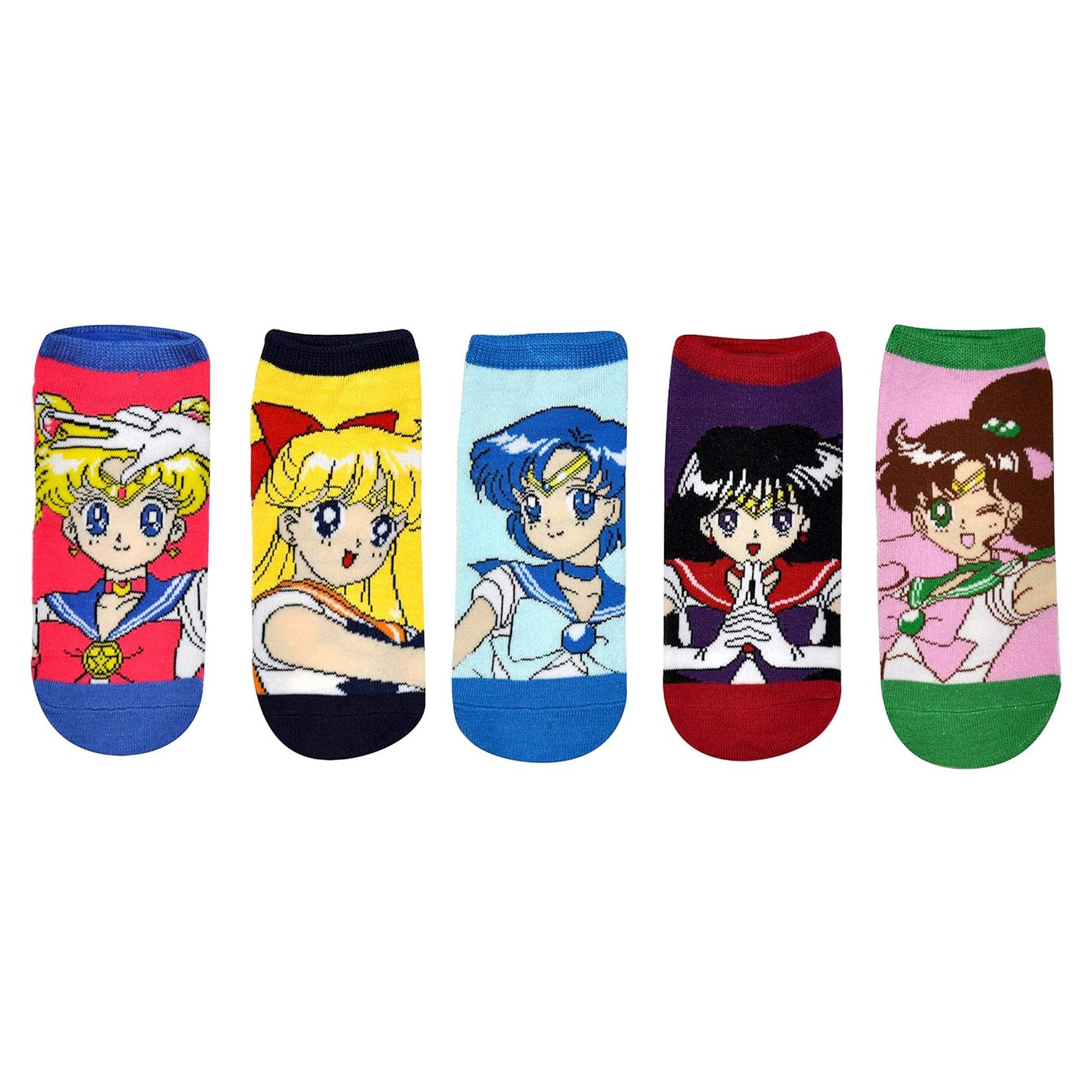 Calcetines Cortos Sailor Moon para Mujeres - 5 Pares Talla 4-10